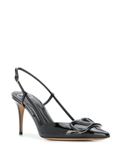 Shop Valentino Vlogo 80mm Pumps In Black