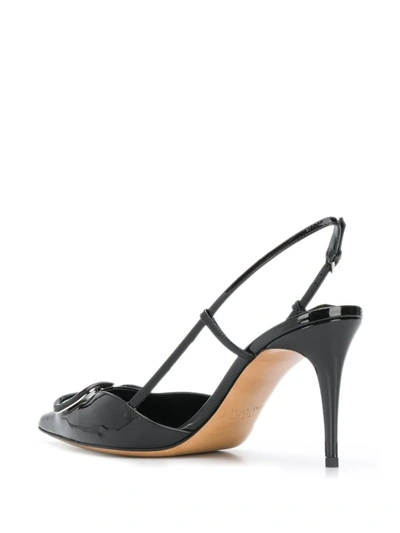 Shop Valentino Vlogo 80mm Pumps In Black