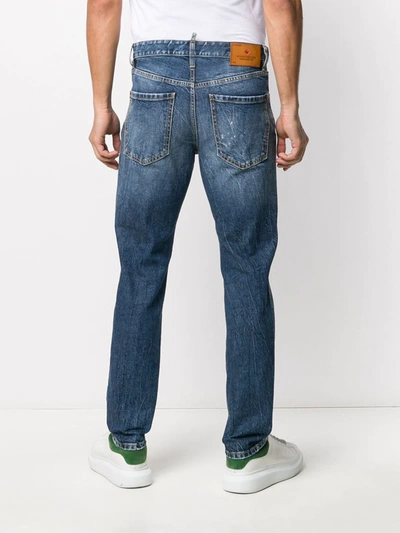 Shop Dsquared2 Faded Effect Jeans In Blue