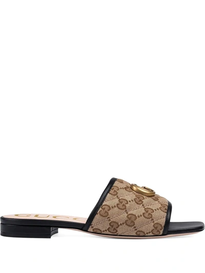 Shop Gucci Gg Matelassé Mules In Neutrals