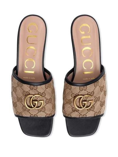 Shop Gucci Gg Matelassé Mules In Neutrals