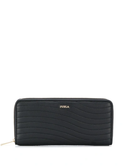 Shop Furla Swing Zip Around Purse In Black