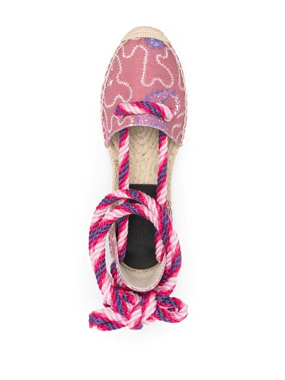 Shop Isabel Marant Rope Strap Espadrilles In Pink