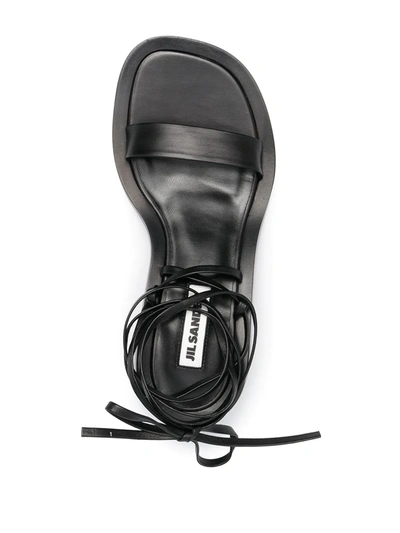 Shop Jil Sander 45 Mm Strappy Sandals In Black