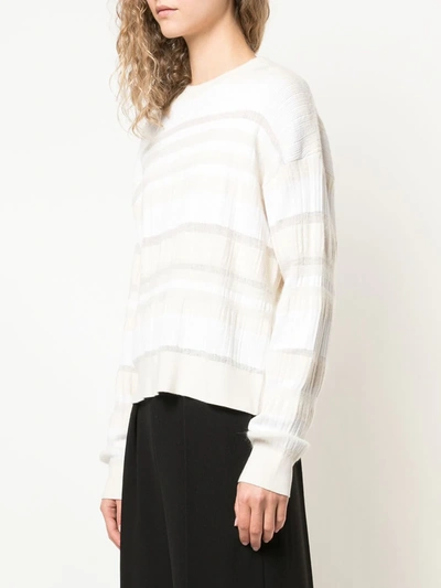 Shop Proenza Schouler Oversized Striped Knit Crew Neck In White