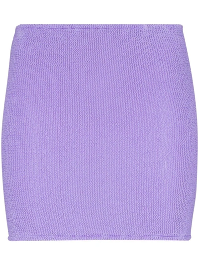 Shop Hunza G Fitted Knit Mini Skirt In Purple