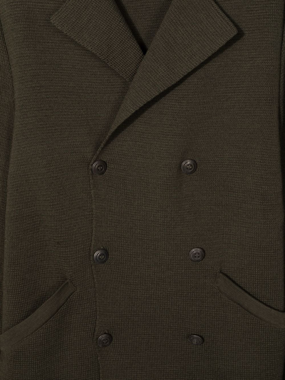 Shop Dondup Teen Double-breasted Blazer In Green