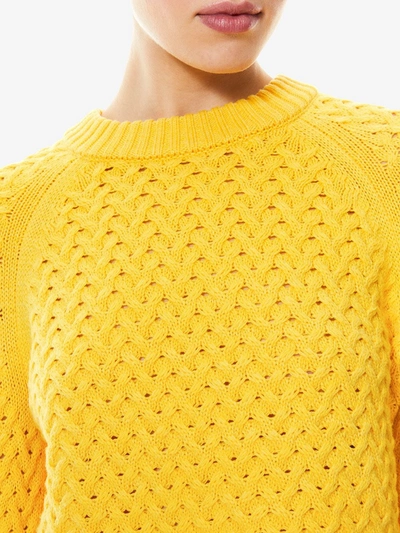 Shop Alice And Olivia Leta Textured Pullover In Yellow