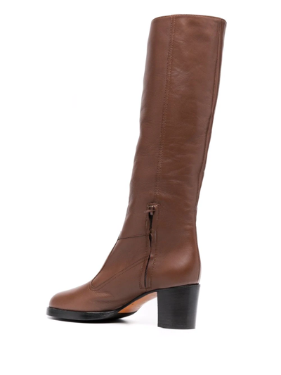 Shop Maryam Nassir Zadeh Norfolk Knee-high Leather Boots In Braun