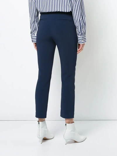 Shop Adam Lippes Pintuck Cigarette Trousers In Blue