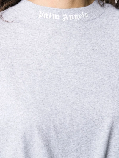 Shop Palm Angels Logo Print T-shirt In Grey