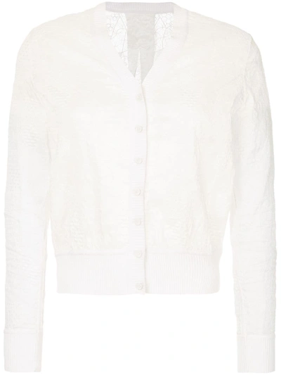 Shop Onefifteen Geometric Embroidered Cardigan In White