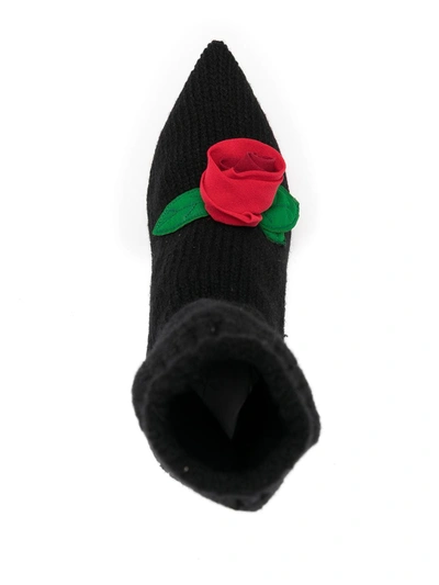 Dolce & Gabbana Black Stiletto Heels Mid Calf Boots Shoes