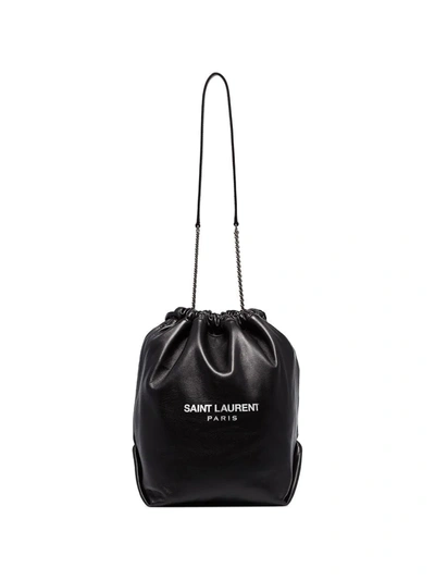 Shop Saint Laurent Teddy Bucket Bag In Black