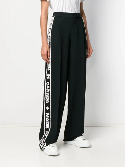 Shop Dsquared2 Wide-leg Sports Trousers In Black