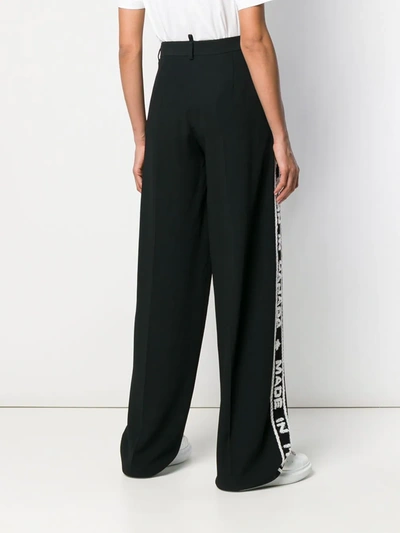 Shop Dsquared2 Wide-leg Sports Trousers In Black