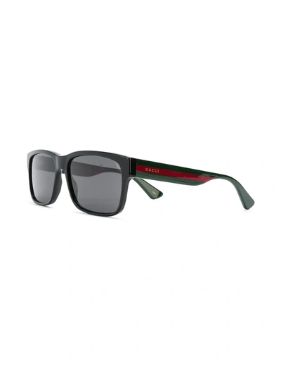 Gucci Web Square Sunglasses In Black