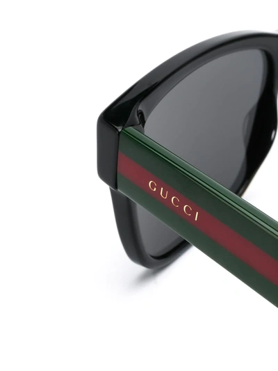 Gucci Web Square Sunglasses In Black