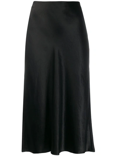 Shop Vince High-waisted Midi Skirt In Black