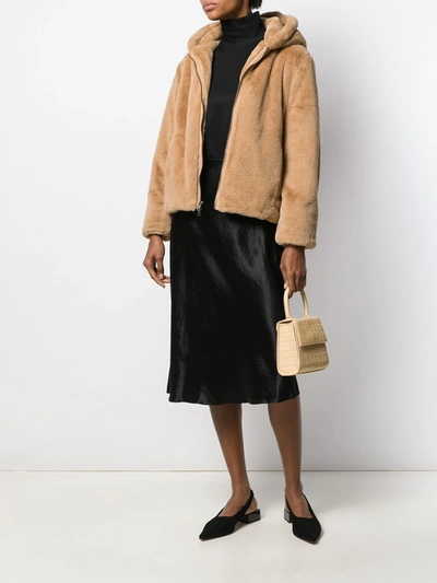 Vince Satin-finish Draped Midi Skirt In Black