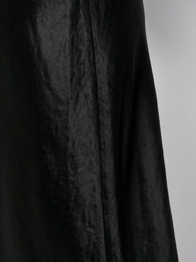 Vince Satin-finish Draped Midi Skirt In Black