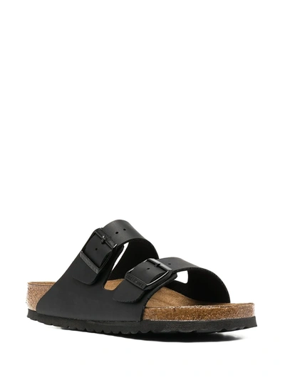 Birkenstock Mens Black Arizona Double-strap Leather Sandals In Black