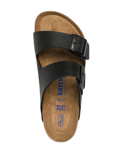 Birkenstock Mens Black Arizona Double-strap Leather Sandals In Black
