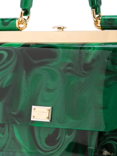 Shop Dolce & Gabbana Sicily Malachite-glass Box Bag In Green