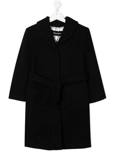 Dolce & Gabbana Black Coat Dolce&gabbana Kids In Black