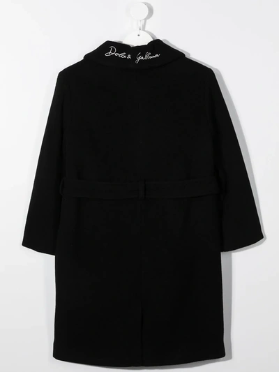 Dolce & Gabbana Black Coat Dolce&gabbana Kids In Black