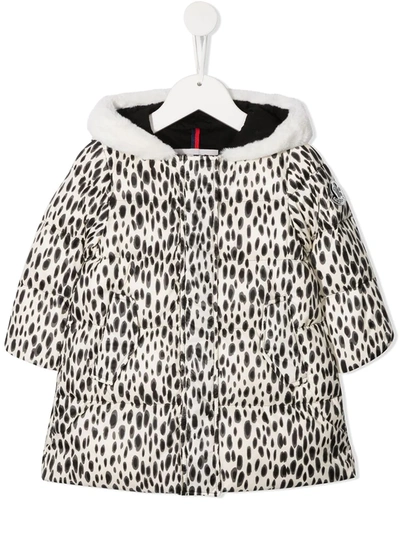 Shop Moncler Dalmatian Spot-print Padded Jacket In White