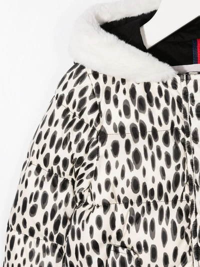 Shop Moncler Dalmatian Spot-print Padded Jacket In White