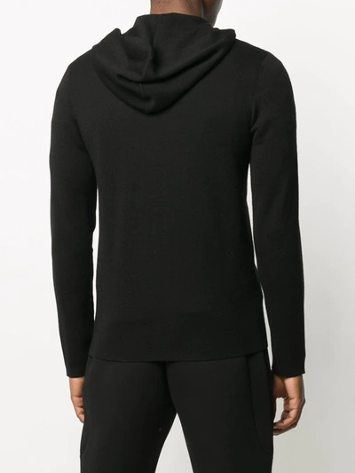 Shop Sandro Hooded Wool Cardigan In Black