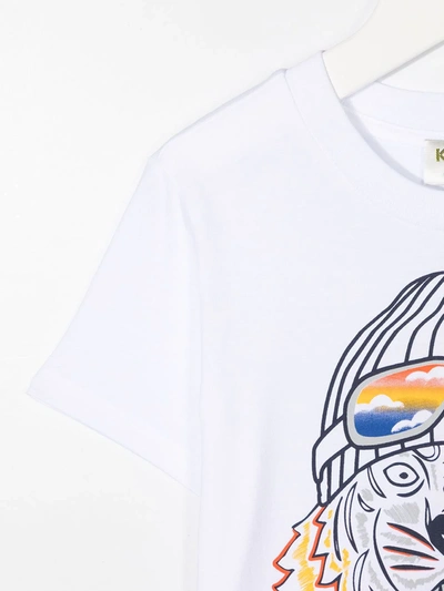 Shop Kenzo Tiger-print Organic Cotton T-shirt In White