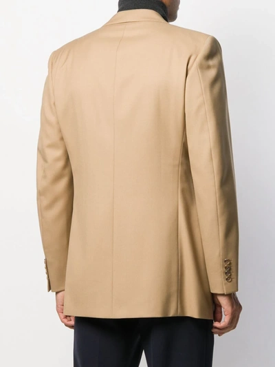 Pre-owned A.n.g.e.l.o. Vintage Cult 1970s Simon Ackerman's Slim-fit Notched Blazer In Neutrals