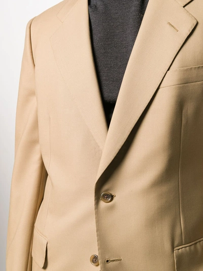 Pre-owned A.n.g.e.l.o. Vintage Cult 1970s Simon Ackerman's Slim-fit Notched Blazer In Neutrals