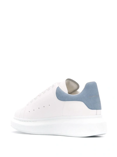 Alexander Mcqueen Iridescent-trimmed Leather Exaggerated-sole Sneakers In White