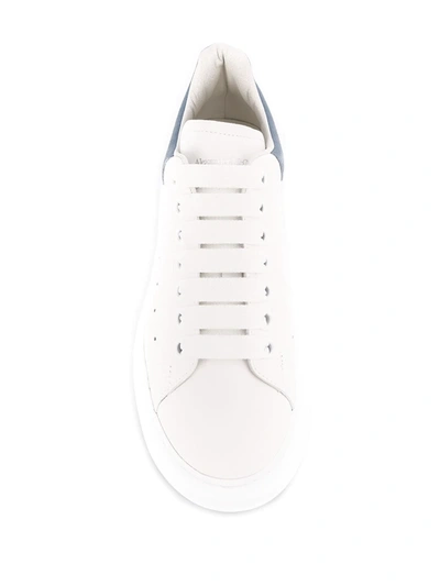 Alexander Mcqueen Iridescent-trimmed Leather Exaggerated-sole Sneakers In White
