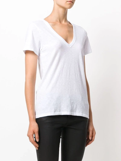 Rag & Bone The Vee Slub Pima Cotton-jersey T-shirt In Bright White