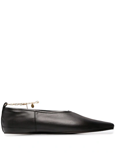 Shop Stella Mccartney Faux Leather Ballet Flats In Black