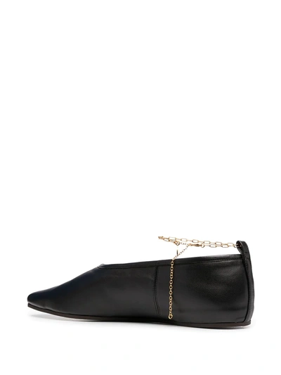 Shop Stella Mccartney Faux Leather Ballet Flats In Black