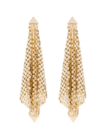 Shop Rabanne Gold-tone Chain Mesh Earrings