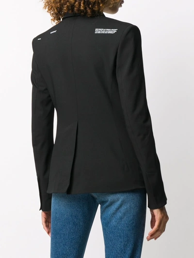 Shop Off-white Logo Side Stripe Tailored Blazer In Black