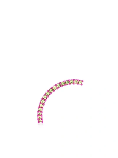 Shop Panconesi Crystal-embellished Half-circle Single Earring In Rosa
