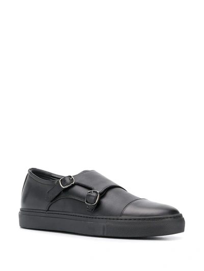 Shop Scarosso Monk Strap Sneakers In Black