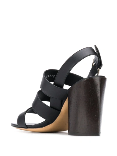 Shop Ferragamo Three-strap Sandals In Black