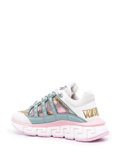 Shop Versace Trigreca Low-top Sneakers In Weiss