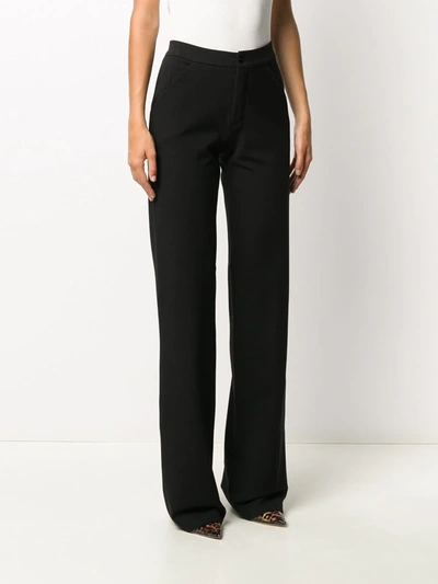 Pre-owned Versace 2000s High-waisted Flared Trousers In Black