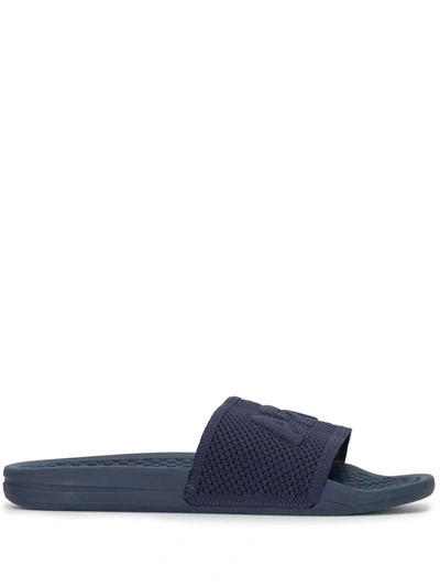 Shop Apl Athletic Propulsion Labs Logo Knit Strap Slides In Blue