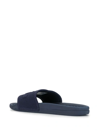 Shop Apl Athletic Propulsion Labs Logo Knit Strap Slides In Blue